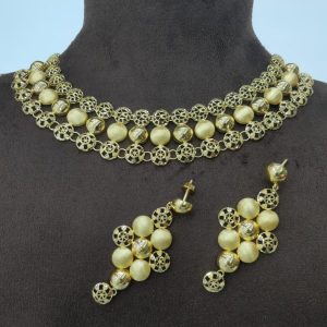 Gold Necklace Set with Crystal Quartz