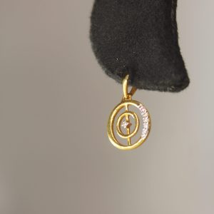 Diamond Pendant – Triple Circle Eclipse with 6 Natural Diamonds