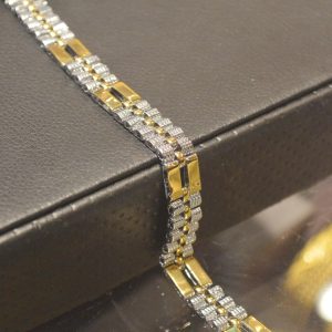 Stone Studded Bracelet – Dual Tone