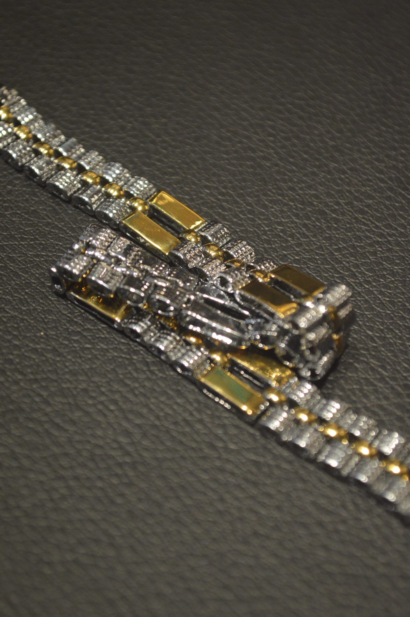 Stone Studded Bracelet – Dual Tone - Image 4