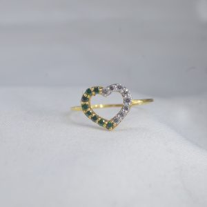 Multi-Stone Ring – Green & White