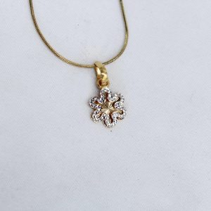Floral Pendant with Chain – Multi-Stone Design