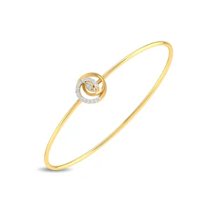 Dual Circle Diamond Toggle Bangle